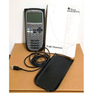 TI-89 Titanium Graphing Calculator Texas Instruments USB, Manual, Cover Working!